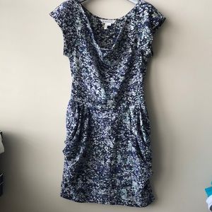 BCBGeneration abstract blue print dress XS